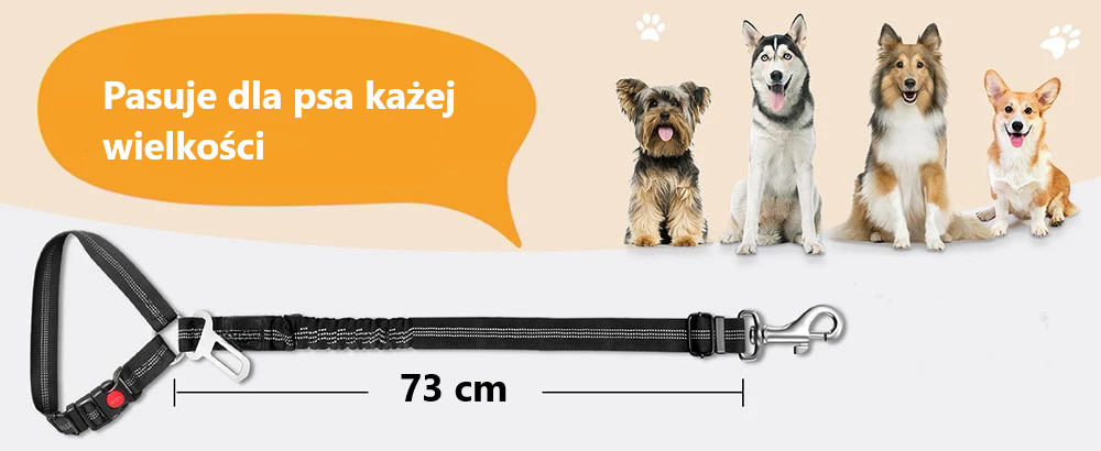 Smycz do samochodu dla psa - pas bezpieczeństwa