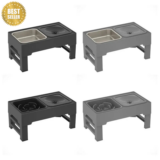 Innowacyjna antychlapiąca miska na regulowanym podwyższeniu